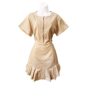 Isabel Marant Étoile Beige Neit Ruffle Zip Dress